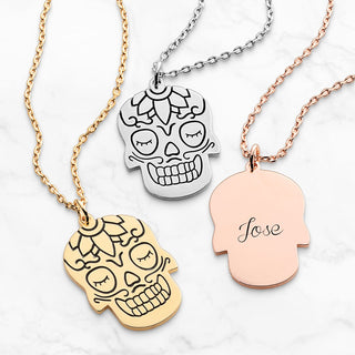 Engraved Skull Necklace