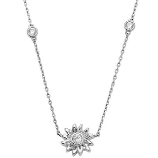 Sunflower Station Necklace with Birthstones