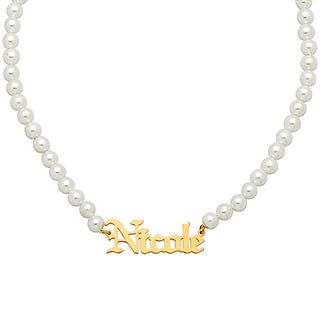 Personalized Pearl Name Necklace