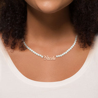 Personalized Pearl Name Necklace