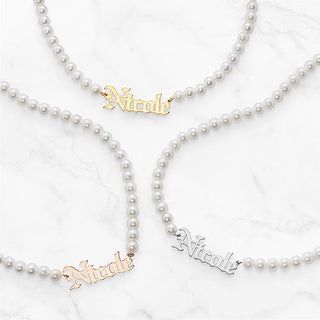 Personalized Pearl Name Necklace