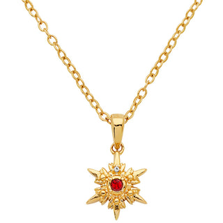 Dainty Snowflake with Diamond and Birthstone Necklace