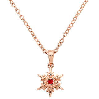 Dainty Snowflake with Diamond and Birthstone Necklace