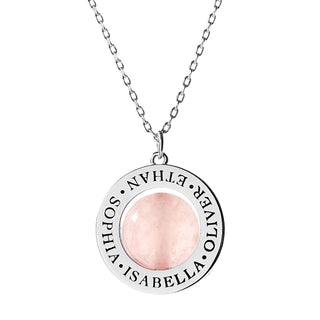 Powerful Stone Engraved Name Necklace