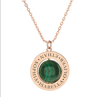 Powerful Stone Engraved Name Necklace