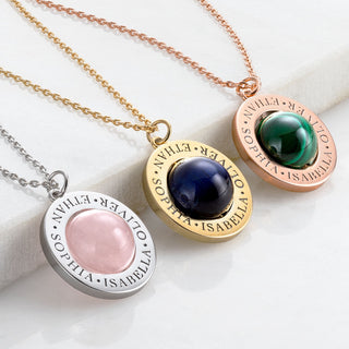 Powerful Stone Engraved Name Necklace