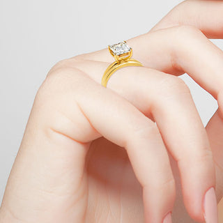 14K Gold over Sterling  Square White Topaz 2-Piece Engraved Wedding Ring Set