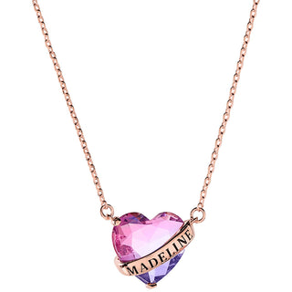 Bold Name Wrapped Iridescent Heart Necklace