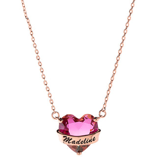 Name Wrapped Iridescent Heart Necklace