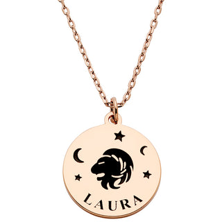 Zodiac Animal and Name Disc Necklace