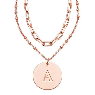Personalized Dainty Layered Initial Pendant Necklace