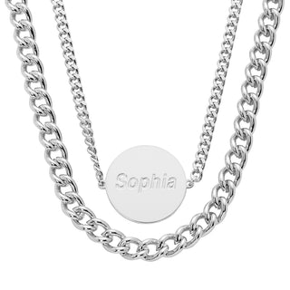 Personalized Layered Engraved Name Necklace