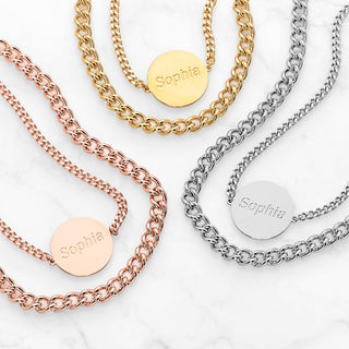 Personalized Layered Engraved Name Necklace