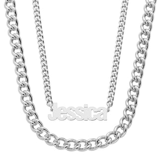 Personalized Layered Cutout Name Necklace