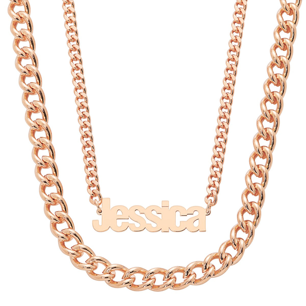 Personalized Layered Cutout Name Necklace