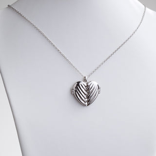 Silver Plated Open Wings Heart Message Pendant