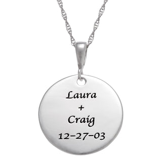 Sterling Silver Inspirational Engravable Necklace
