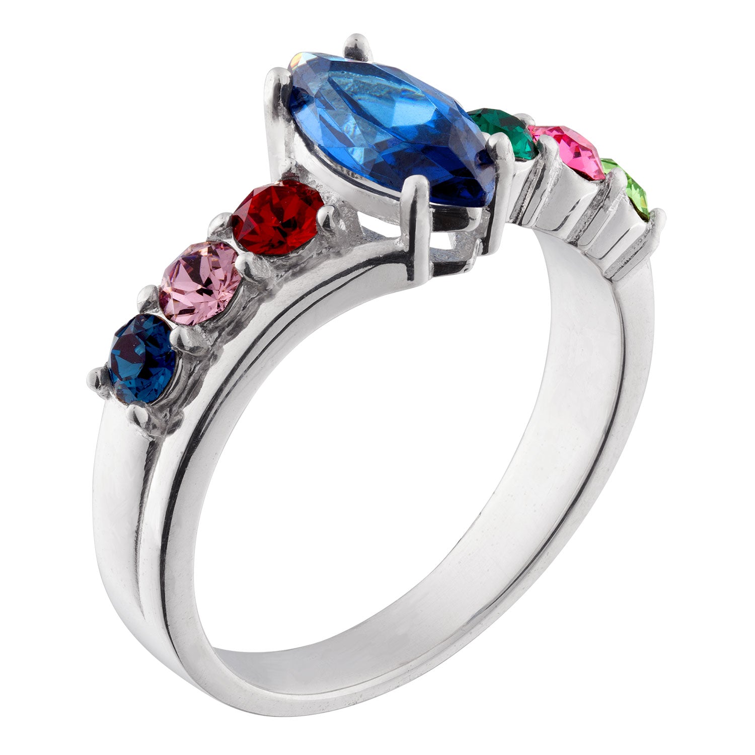 Sterling Silver Mother's Marquise Family Birthstone Ring – Limoges Jewelry