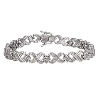 Genuine Diamond Highlight X Tennis Bracelet 8in