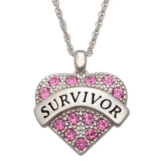 Survivor Heart Pendant with Crystals