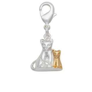 Two-Tone Cat And Baby Charm