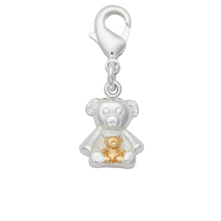 Two-Tone Teddy And Baby Charm