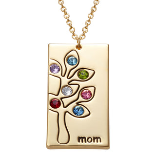 Birthstone Family Tree Mom Necklace