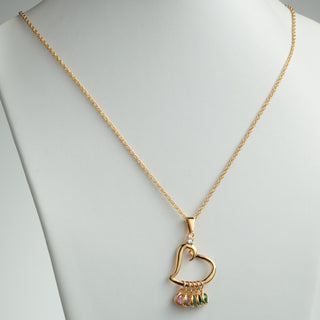 Family Heart Slider Birthstone Necklace