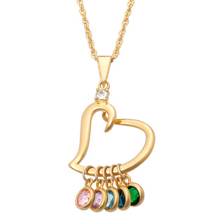 Family Heart Slider Birthstone Necklace
