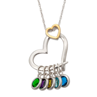 Sterling Silver Double Heart Slider Necklace