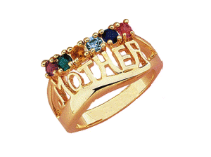 10K Yellow Gold MOTHER Birthstone Ring