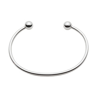 Silver Plated Removable Ball Bead Cuff Bangle Bracelet - 60 x 40 mm Fits Most