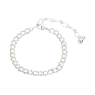 Silver Plated Double Link with Extender Bracelet - Kids