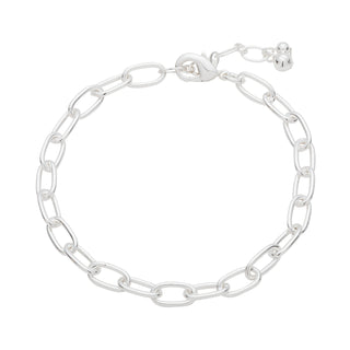 Silver Plated Oval Link with Extender Bracelet - 7+1"