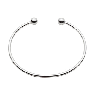 Silver Plated Removable Ball Bead Cuff Bangle Bracelet - Plus Size 60x70 mm