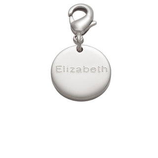 Silver Plated Engraved Round Disc Charm