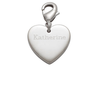 Silver Plated Engraved Heart Charm