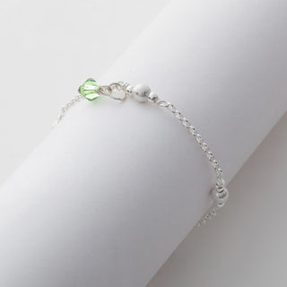 Sterling Silver Beads Birthstone Bracelet