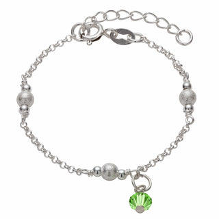 Sterling Silver Beads Birthstone Bracelet
