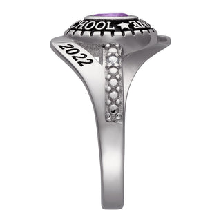 Sterling Silver Ladies Class Ring with CZ accents
