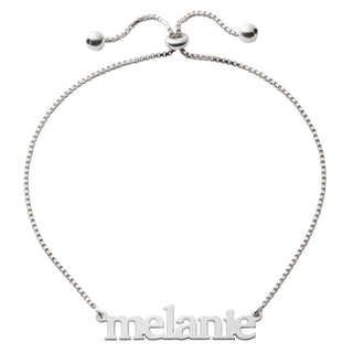 Sterling Silver Lowercase Name Adjustable Bracelet