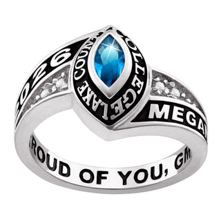 Ladies CELEBRIUM Marquise Birthstone and CZ Class Ring