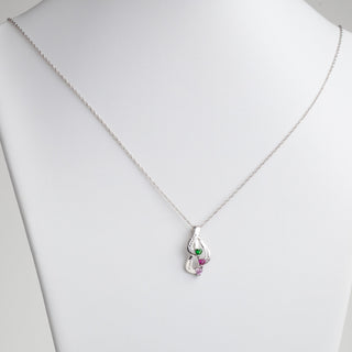 Sterling Silver Family or Sisters Name and Heart Birthstone Pendant