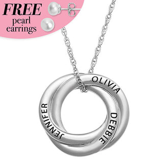 Sterling Silver Family Name Circle Knot Pendant