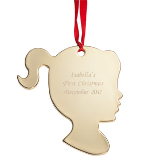 Engraved Girl Silhouette Ornament