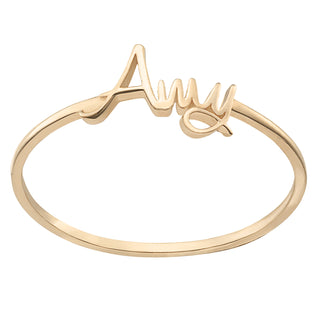 14K Gold over Sterling Petite Script Name Ring