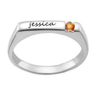 Sterling Silver Personalized Rectangle Ring