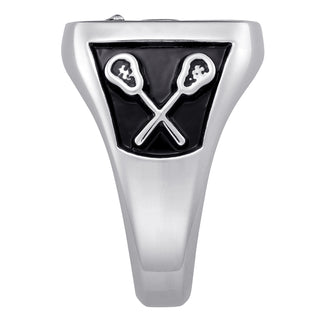 Men's Sterling Silver Crest Square Signet Class Ring