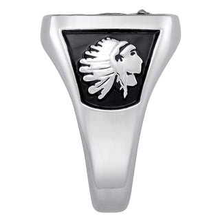 Men's Sterling Silver Crest Square Signet Class Ring