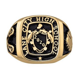 Men's Yellow CELEBRIUM Crest Square Signet Class Ring